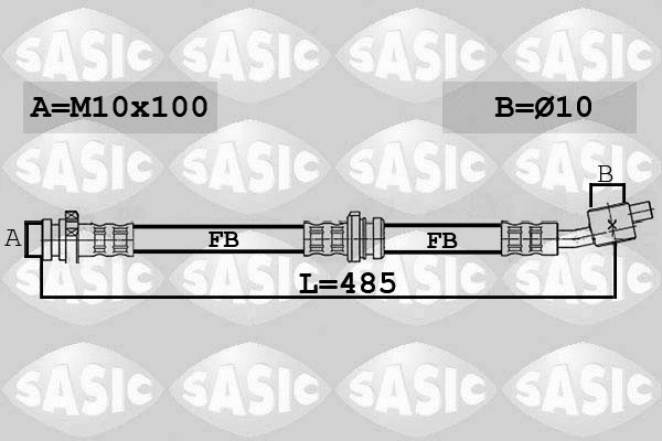 6606258 SASIC Тормозной шланг (фото 1)