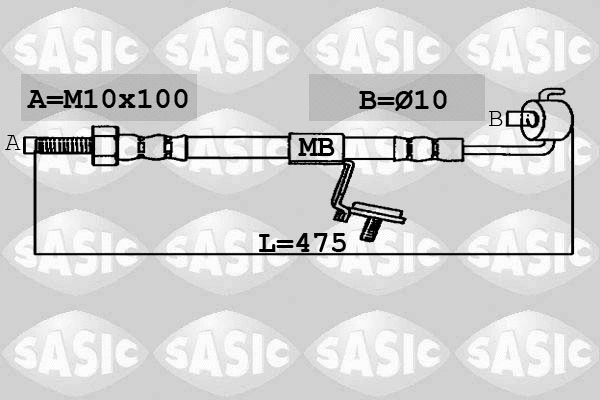 SBH6320 SASIC Тормозной шланг (фото 1)