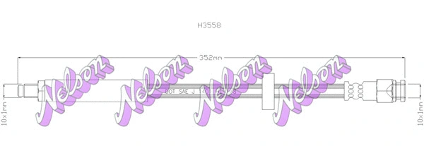 H3558 KAWE Тормозной шланг (фото 1)