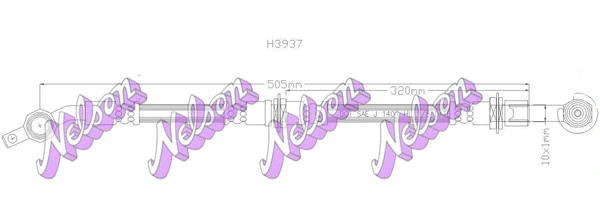 H3937 KAWE Тормозной шланг (фото 1)