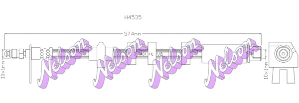 H4535 KAWE Тормозной шланг (фото 1)