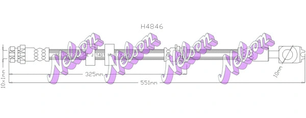 H4846 KAWE Тормозной шланг (фото 1)