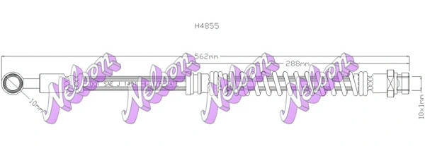 H4855 KAWE Тормозной шланг (фото 1)