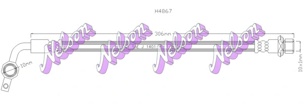 H4867 KAWE Тормозной шланг (фото 1)