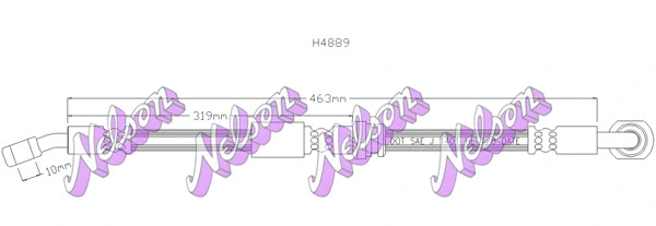 H4889 KAWE Тормозной шланг (фото 1)