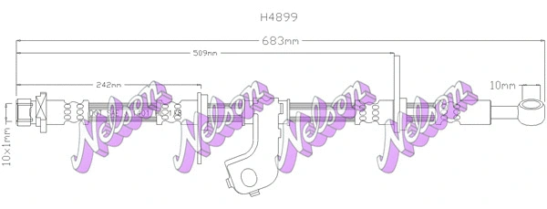 H4899 KAWE Тормозной шланг (фото 1)