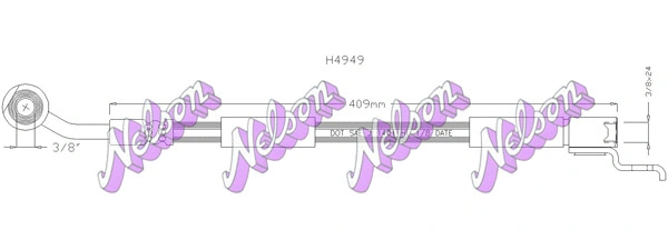 H4949 KAWE Тормозной шланг (фото 1)