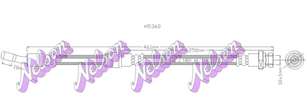 H5360 KAWE Тормозной шланг (фото 1)