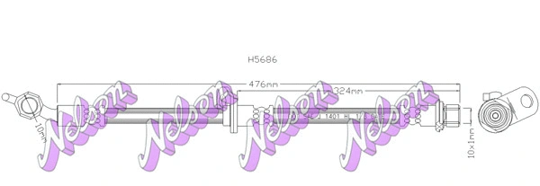 H5686 KAWE Тормозной шланг (фото 1)