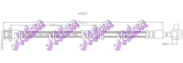 H5817 KAWE Тормозной шланг (фото 1)