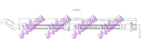 H5820 KAWE Тормозной шланг (фото 1)