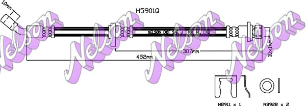 H5901Q KAWE Тормозной шланг (фото 1)