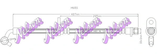 H6011 KAWE Тормозной шланг (фото 1)