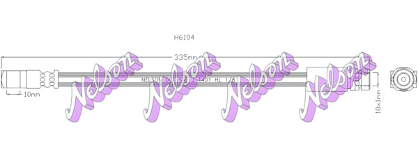 H6104 KAWE Тормозной шланг (фото 1)