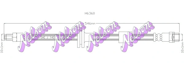 H6360 KAWE Тормозной шланг (фото 1)