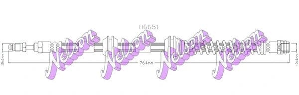 H6651 KAWE Тормозной шланг (фото 1)