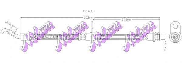 H6728 KAWE Тормозной шланг (фото 1)