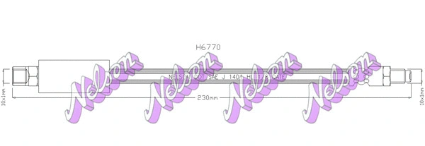 H6770 KAWE Тормозной шланг (фото 1)