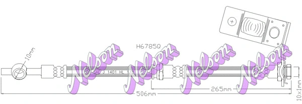 H6785Q KAWE Тормозной шланг (фото 1)