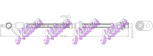 H7003 KAWE Тормозной шланг (фото 1)