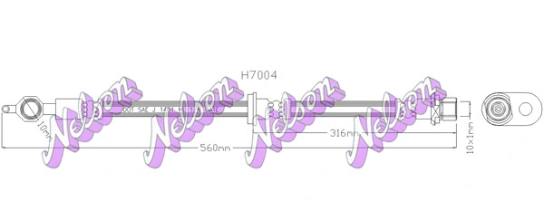 H7004 KAWE Тормозной шланг (фото 1)