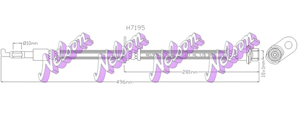 H7195 KAWE Тормозной шланг (фото 1)