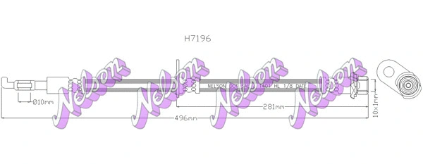 H7196 KAWE Тормозной шланг (фото 1)