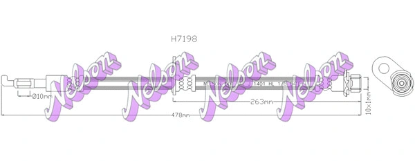 H7198 KAWE Тормозной шланг (фото 1)