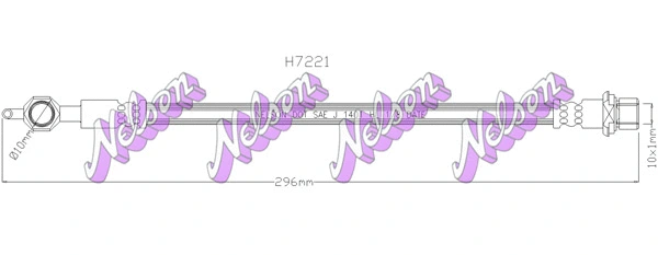 H7221 KAWE Тормозной шланг (фото 1)