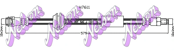 H7611 KAWE Тормозной шланг (фото 1)