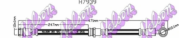 H7939 KAWE Тормозной шланг (фото 1)