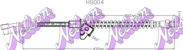 H8004 KAWE Тормозной шланг (фото 1)