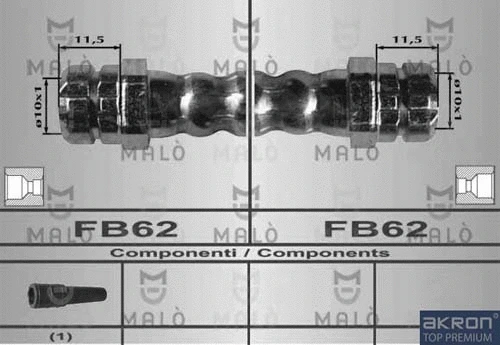 80161 MALO Тормозной шланг (фото 1)