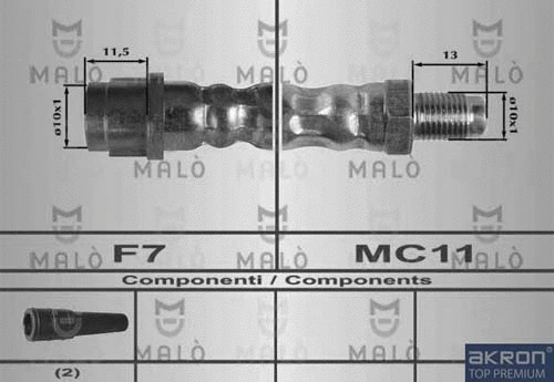 80197 MALO Тормозной шланг (фото 1)