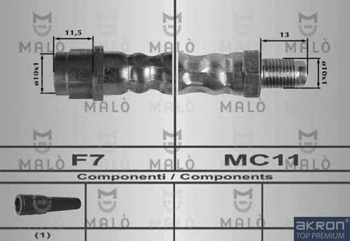 80250 MALO Тормозной шланг (фото 1)