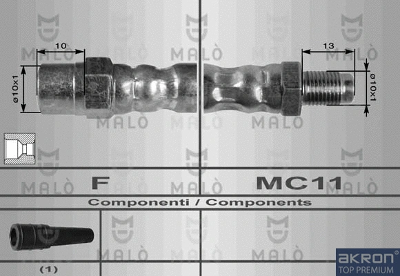 8037 MALO Тормозной шланг (фото 1)