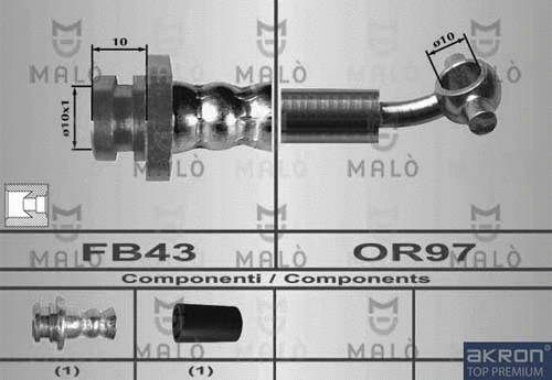 80578 MALO Тормозной шланг (фото 1)