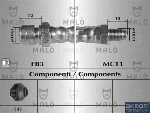 80590 MALO Тормозной шланг (фото 1)