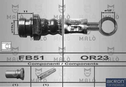 80606 MALO Тормозной шланг (фото 1)