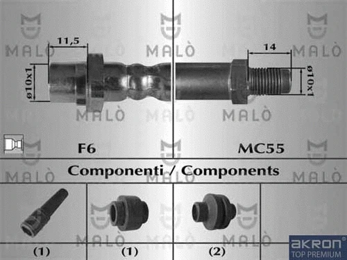 80656 MALO Тормозной шланг (фото 1)