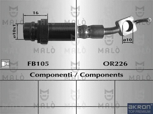 80709 MALO Тормозной шланг (фото 1)