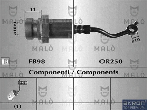 80914 MALO Тормозной шланг (фото 1)