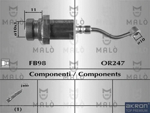 81049 MALO Тормозной шланг (фото 1)