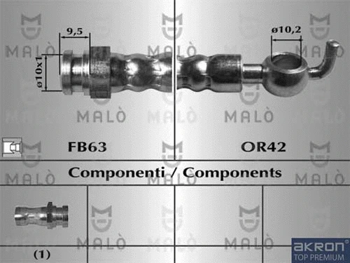 81351 AKRON-MALÒ Тормозной шланг (фото 1)