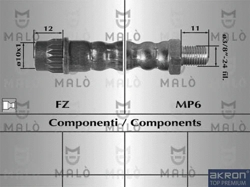 8379 MALO Тормозной шланг (фото 1)