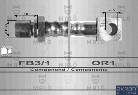 8540 MALO Тормозной шланг (фото 1)