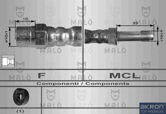 8644 MALO Тормозной шланг (фото 1)