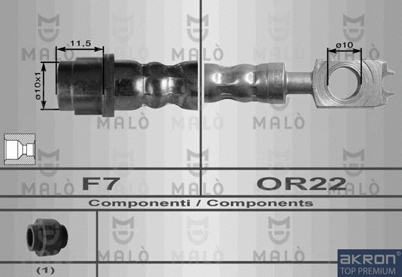 8966 MALO Тормозной шланг (фото 1)