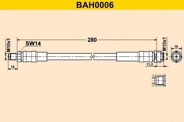 BAH0006 BARUM Тормозной шланг (фото 1)