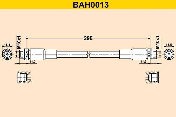 BAH0013 BARUM Тормозной шланг (фото 1)